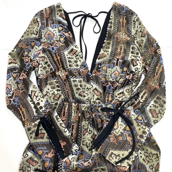 NWT Topshop Devore Plunge Neck Midi Dress - Picture 7 of 12